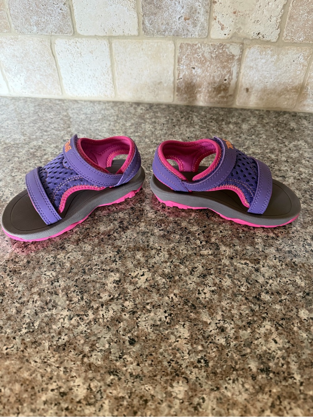 Teva Kids Purple and Pink Adjustable Hook-and-Loop Sandals - Picture 3 of 5